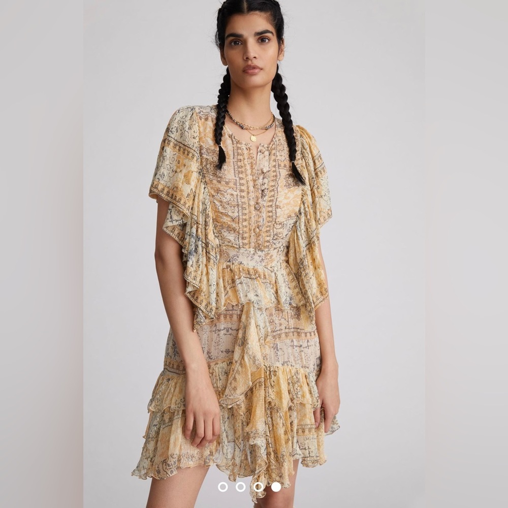 Mes Demoiselles yellow paisley dress from Anthropologie. New with tags